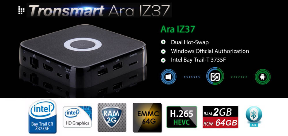 Ara IZ37 2G/64G Windows 10 Android Dual OS