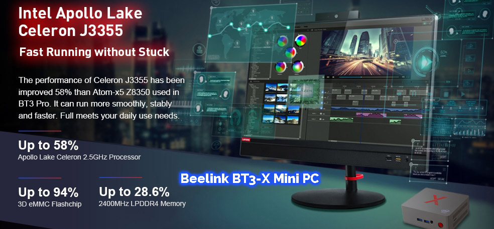 Beelink BT3-X Windows 10 Mini Multimedia Office Computer.