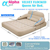 α -Alpha CONVERTIBLE LOUNGE QUEEN AIR BED.